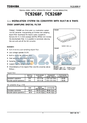 TC9268F datasheet - TOSHIBA CMOS DIGITAL INTEGRATED CIRCUIT SILICON MONOLITHIC