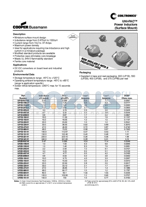 UP2B-100-R datasheet - Miniature surface mount design
