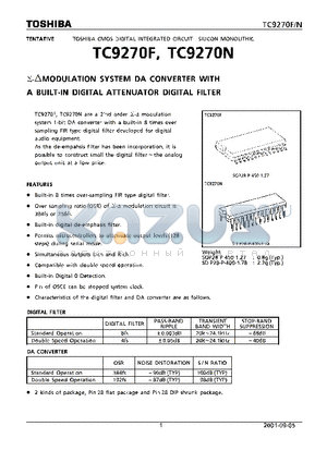 TC9270F datasheet - TOSHIBA CMOS DIGITAL INTEGRATED CIRCUIT SILICON MONOLITHIC