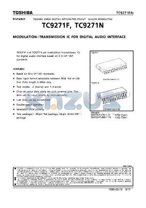 TC9271 datasheet - CMOS DIGITAL INTEGRATED CIRCUIT