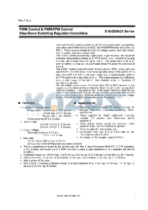 S-8520A33MC-ARS-T2 datasheet - PWM CONTROL & PWM/PFM CONTROL STEP-DOWN SWITCHING REGULATOR-CONTROLLERS