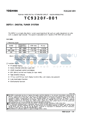 TC9320F-001 datasheet - DDTS-1:DIGITAL TUNER SYSTEM