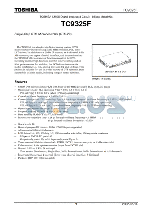 TC9325F datasheet - Single-Chip DTS Microcontroller (DTS-20)