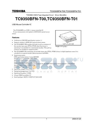 TC9350BFN-T01 datasheet - USB Mouse Controller IC
