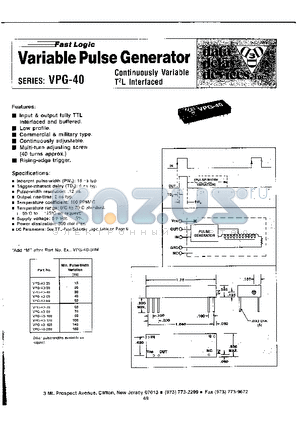VPG-40-40 datasheet - Variable Pulse Generator