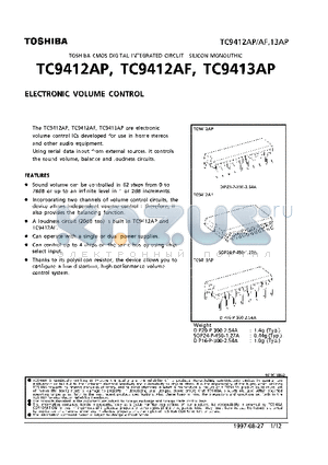 TC9412AF datasheet - ELECTRONICC VOLUME CONTROL