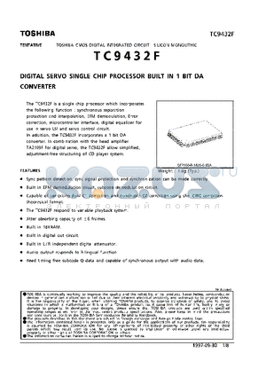 TC9432F datasheet - DIGITAL SERVO SINGLE CHIP PROCESSOR BUILT IN 1 BIT DA CONVERTER