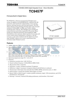 TC9457F datasheet - Firmware Built In Digital Servo