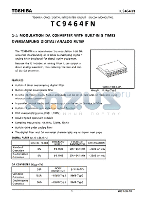 TC9464FN datasheet - TOSHIBA CMOS DIGITAL INTEGRATED CIRCUIT SILICON MONOLITHIC