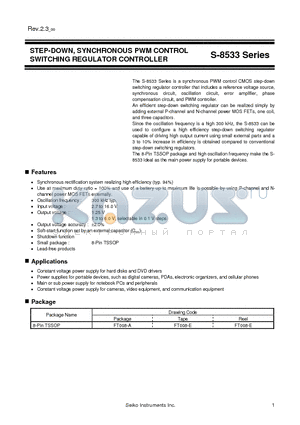 S-8533A55AFT-TB-G datasheet - STEP-DOWN, SYNCHRONOUS PWM CONTROL SWITCHING REGULATOR CONTROLLER