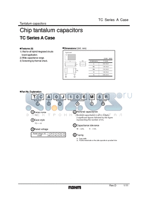 TCA0G225K8R datasheet - Chip tantalum capacitors