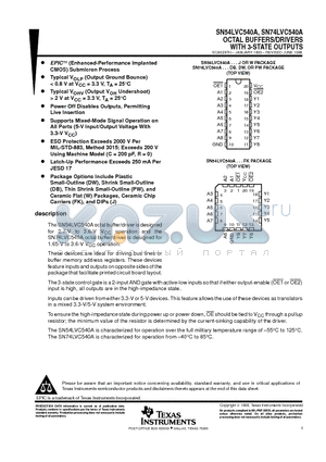 SN74LVC540A datasheet - OCTAL BUFFERS/DRIVERS WITH 3-STATE OUTPUTS