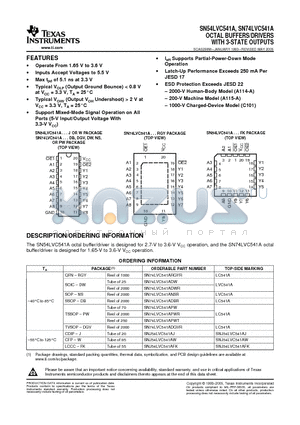 SN74LVC541ADGVRG4 datasheet - OCTAL BUFFERS/DRIVERS WITH 3-STATE OUTPUTS