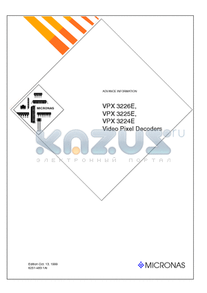 VPX3226E datasheet - Video Pixel Decoders