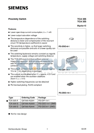 TCA305A datasheet - Proximity Switch