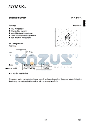 TCA345A datasheet - THRESHOLD SWITCH