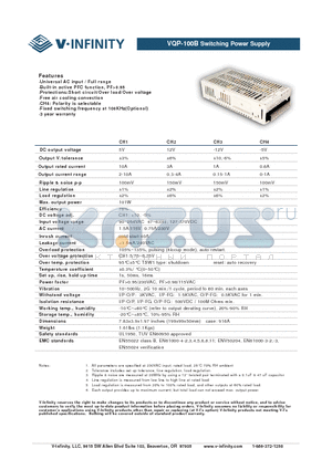 VQP-100B datasheet - Switching Power Supply