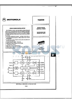 TCA5550 datasheet - SILICON MONOLITHIC INTEGRATED CIRCUIT