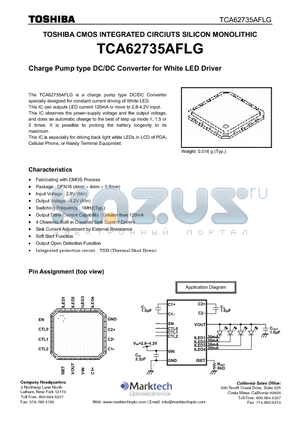TCA62735AFLG datasheet - Charge Pump type DC/DC Converter for White LED Driver