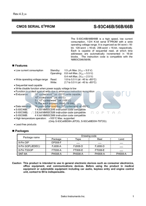 S-93C56BR0H-J8T2G datasheet - CMOS SERIAL E2PROM