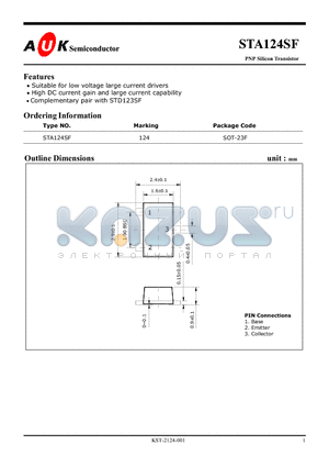 STA124SF datasheet - PNP Silicon Transistor