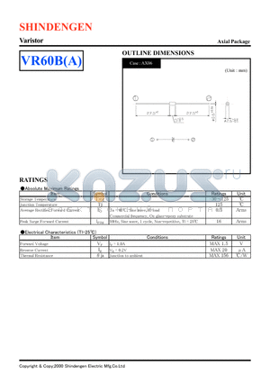VR60B datasheet - Varistor