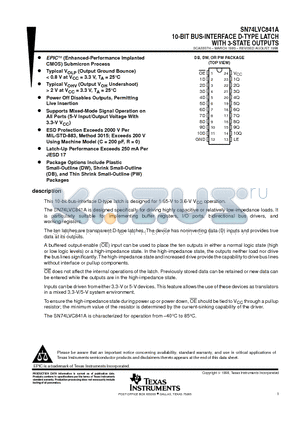 SN74LVC841A datasheet - 10-BIT BUS-INTERFACE D-TYPE LATCH WITH 3-STATE OUTPUTS