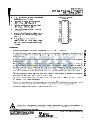 SN74LVC843A datasheet - 9-BIT BUS-INTERFACE D-TYPE LATCH WITH 3-STATE OUTPUTS