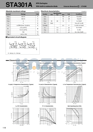 STA301A datasheet - NPN Darlington With built-in avalanche diode