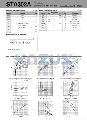 STA302 datasheet - PNP Darlington General purpose/3-phase motor drive