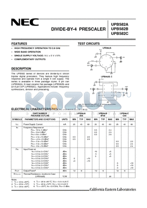 UPB582 datasheet - DIVIDE-BY-4 PRESCALER