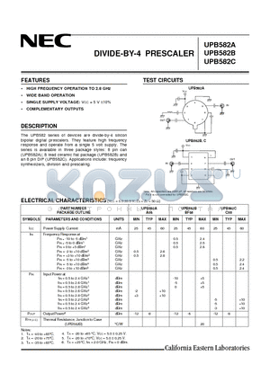 UPB582A datasheet - DIVIDE-BY-4 PRESCALER