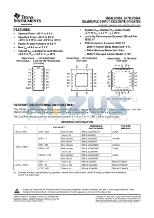 SN74LVC86ADE4 datasheet - QUADRUPLE 2-INPUT EXCLUSIVE-OR GATES