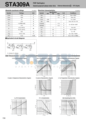 STA309A datasheet - PNP Darlington General purpose/3-phase motor drive