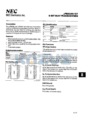 UPB8286 datasheet - 8 BIT BUS TRANSCEIVERS