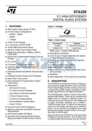 STA328 datasheet - 2.1 HIGH EFFICIENCY DIGITAL AUDIO SYSTEM