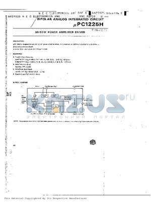 UPC1225H datasheet - BIPOLAR ANALOG INTEGRATED CIRCUIT