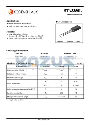 STA3350L datasheet - PNP Silicon Transistor