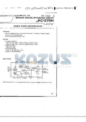 UPC1270H datasheet - BIPOLAR ANALOG INTEGRATED CIRCUIT