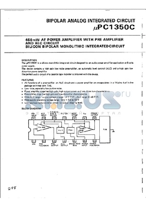 UPC1350C datasheet - BIPOLAR ANALOG INTERGRATED CIRCUIT