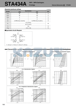 STA434A datasheet - PNP  NPN Darlington H-bridge