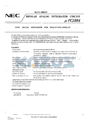 UPC1884CT datasheet - SYNC SIGNAL PROCESSOR FOR MULTI-SYNC DISPLAY