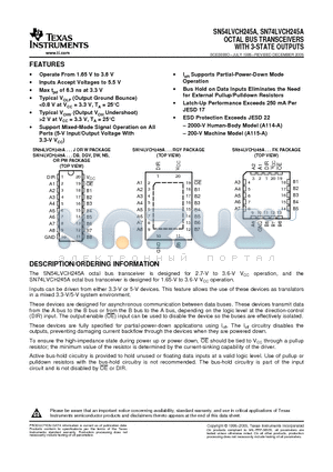 SN74LVCH245APWR datasheet - OCTAL BUS TRANSCEIVERS WITH 3-STATE OUTPUTS