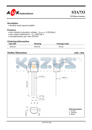 STA733 datasheet - PNP Silicon Transistor