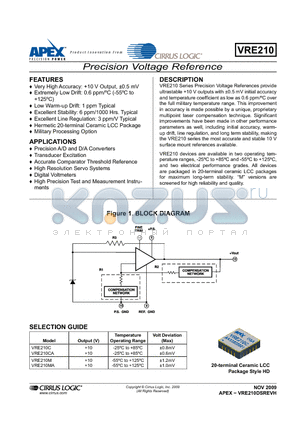 VRE210_1 datasheet - Precision Voltage Reference