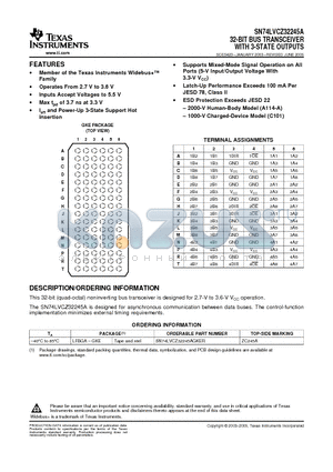 SN74LVCZ32245A datasheet - 32-BIT BUS TRANSCEIVER WITH 3-STATE OUTPUTS