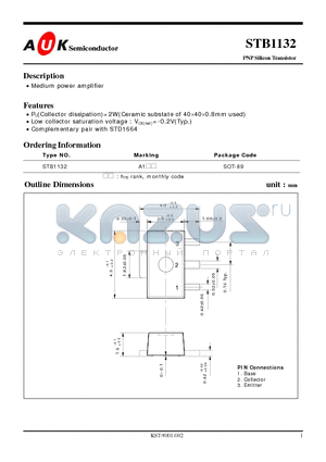 STB1132 datasheet - PNP Silicon Transistor