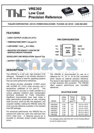 VRE302L datasheet - Low Cost Precision Reference