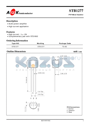 STB1277 datasheet - PNP Silicon Transistor