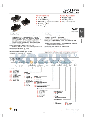 S101031TS03DQ datasheet - Slide Switches